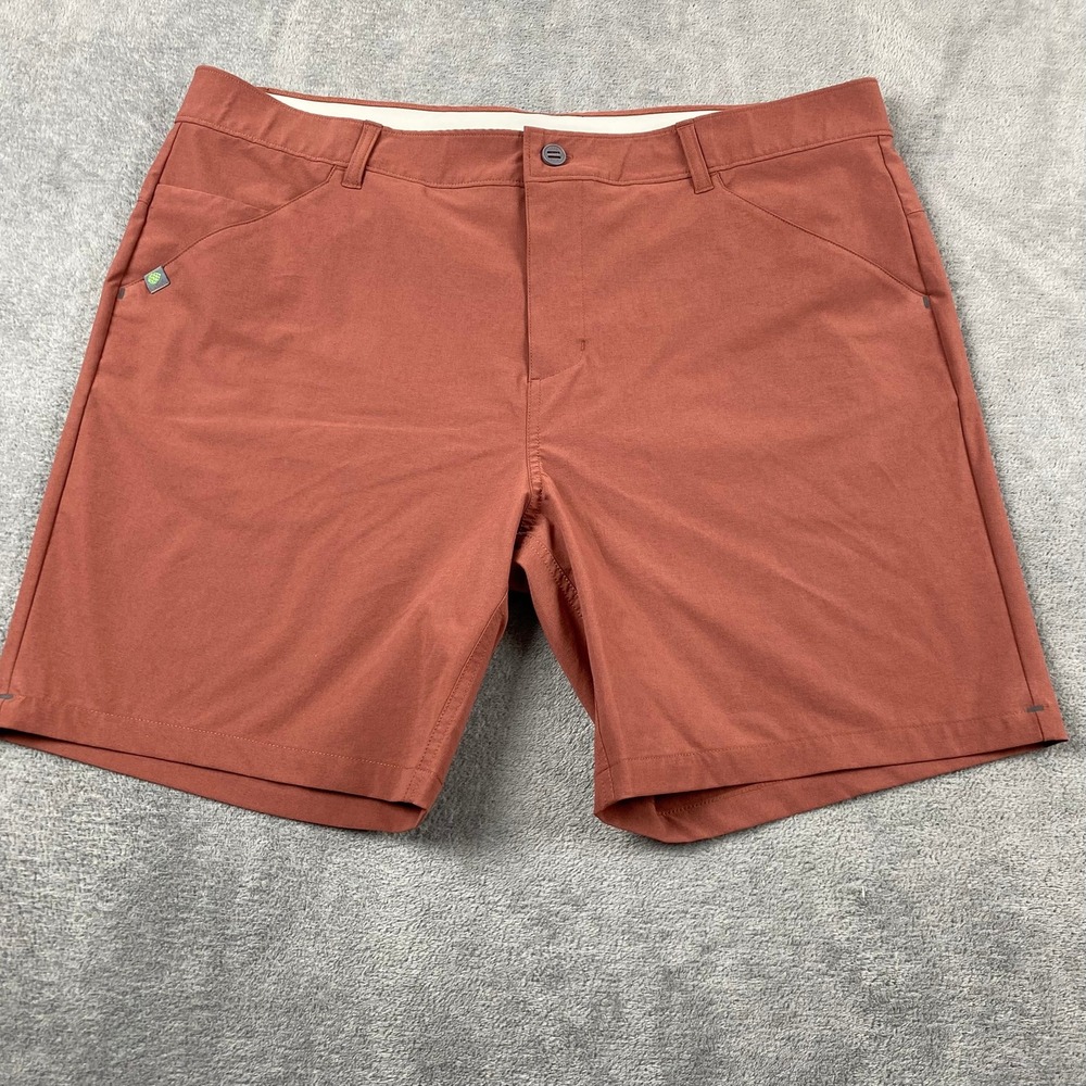 Stio Mens 38 Shorts Rust Orange Performance Stretch Hiking Outdoor 7.5 Inseam